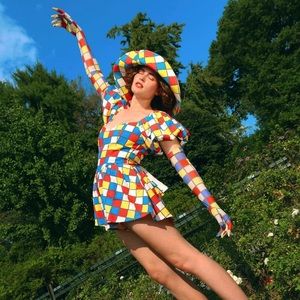 Fashion Brand Company Primary Check Romper - Size XL